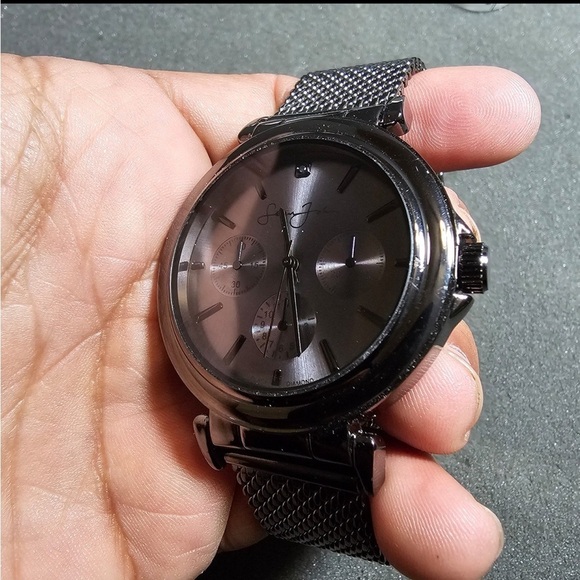 Sean John Mens Large Quartz Fashion Watch Black Mesh Strap Working SJB003GU - Picture 4 of 10